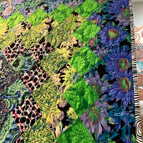 Handmade Appalachian Quilt Queen Size Reversible Boho - Picture 8 of 11